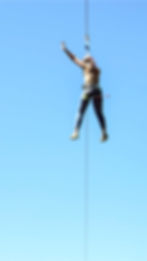 A person on a zipline